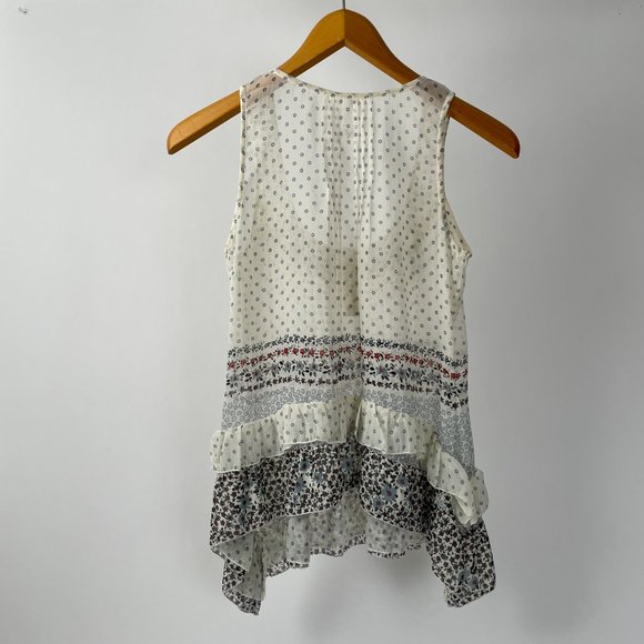 Willow & Clay Flowy Lightweight Tank Top Boho Beading Floral, Size M - Picture 6 of 10